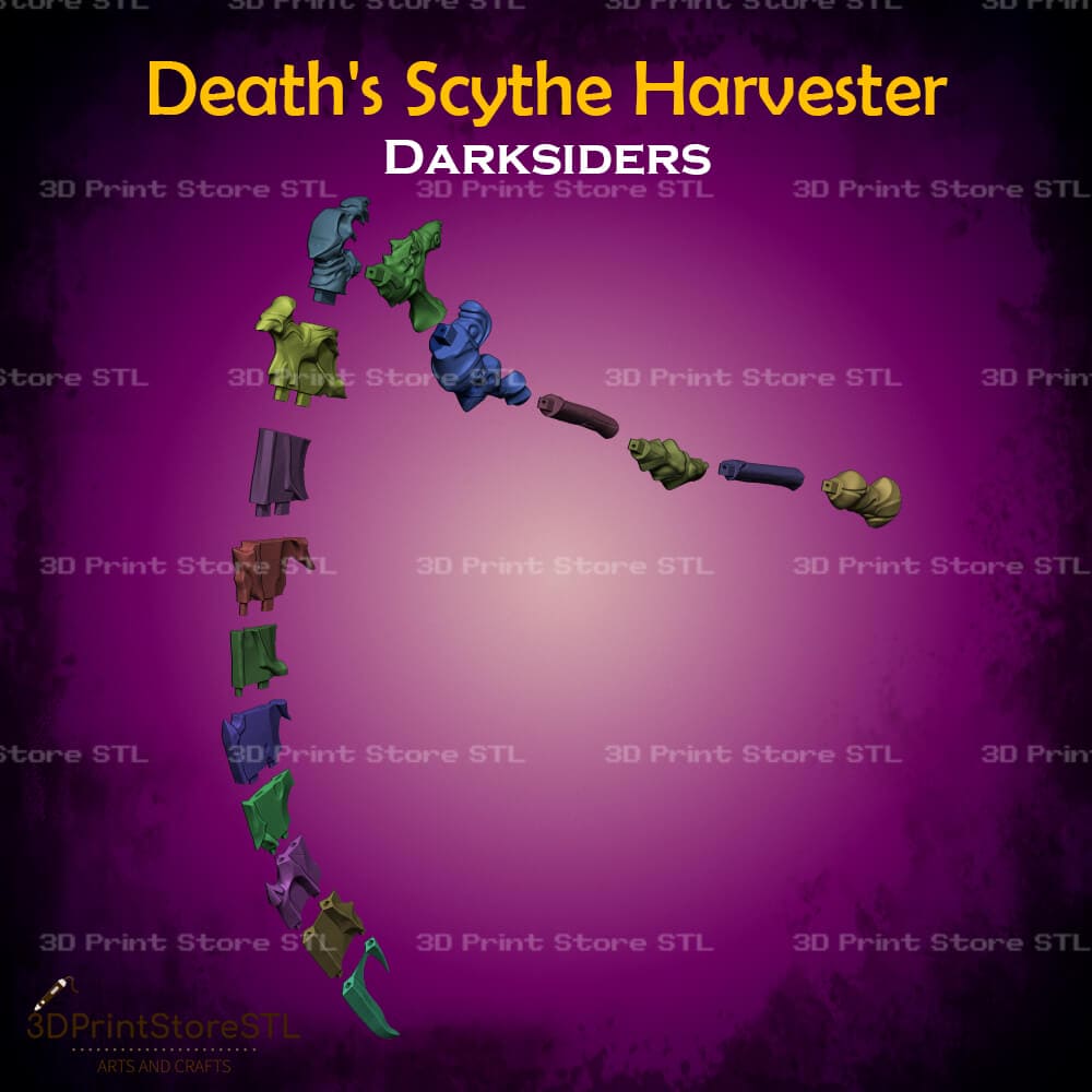 Deaths Scythe Harvester Cosplay Darksiders 3D Print Model STL File 3DPrintStoreSTL