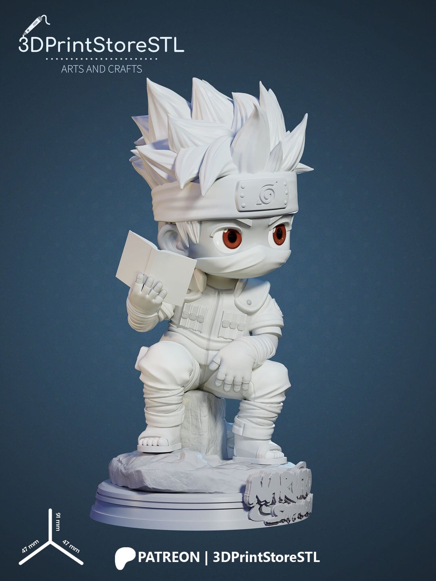 Kakashi Chibi 3D Print Model STL File 3DPrintStoreSTL
