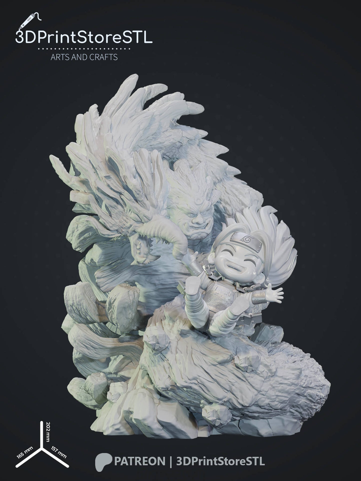 Hashirama Chibi From Naruto 3D Print Model STL File 3DPrintStoreSTL