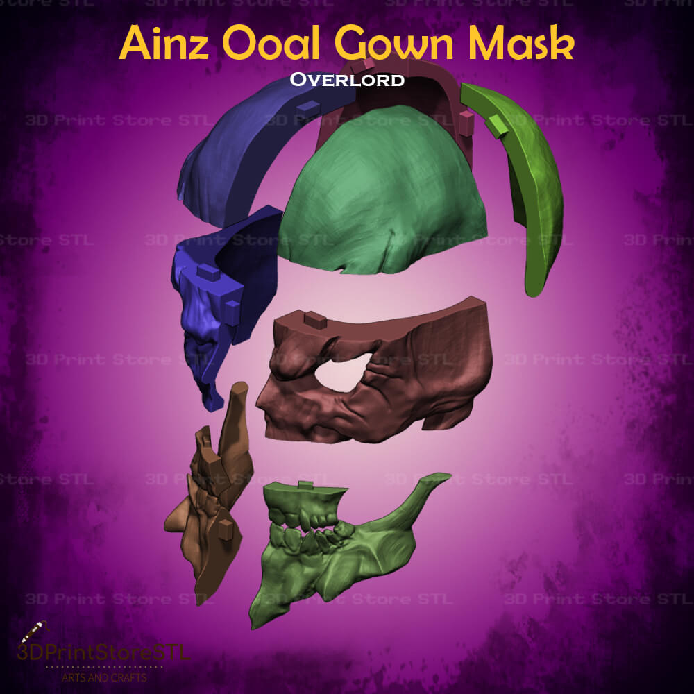 Ainz Ooal Gown Mask Cosplay OverLord 3D Print Model STL File 3DPrintStoreSTL