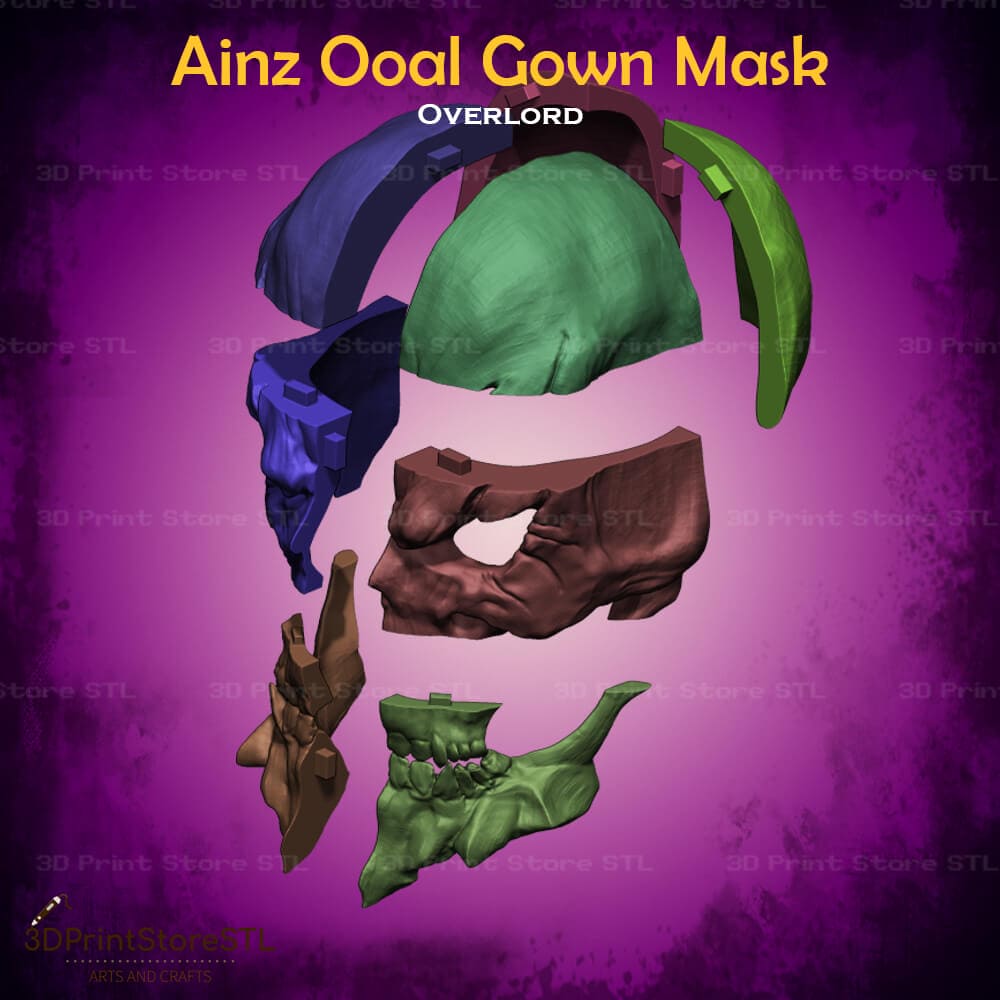 Ainz Ooal Gown Mask Cosplay OverLord 3D Print Model STL File 3DPrintStoreSTL