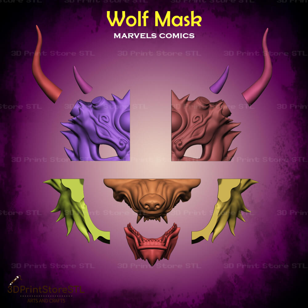 Mask Wolf Cosplay Devil Mask 3D Print Model STL File 3DPrintStoreSTL