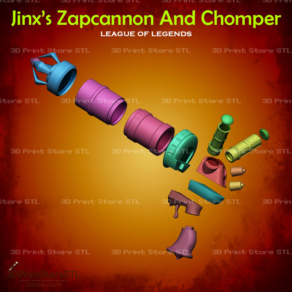 Zapcannon Cosplay League of Legends 3D Print Model STL File 3DPrintStoreSTL