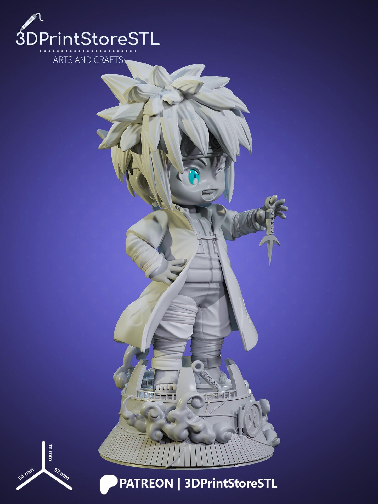 Namikaze Minato Chibi 3D Print Model STL File 3DPrintStoreSTL