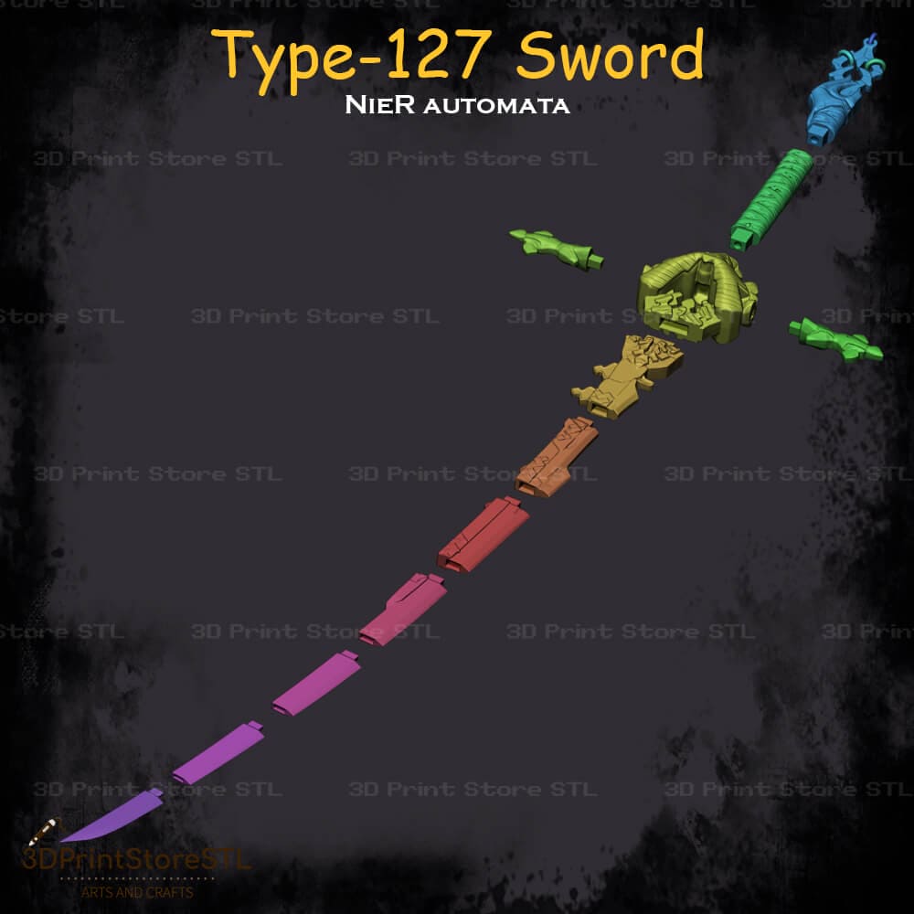Type-127 Sword Cosplay NieR Automata 3D Print Model STL File 3DPrintStoreSTL