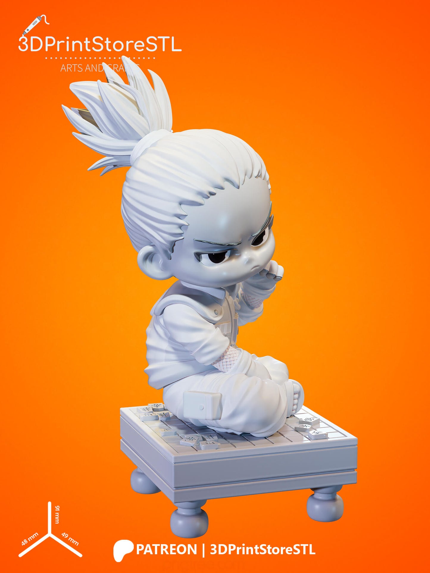Shikamaru Chibi From Naruto 3D Print Model STL File 3DPrintStoreSTL