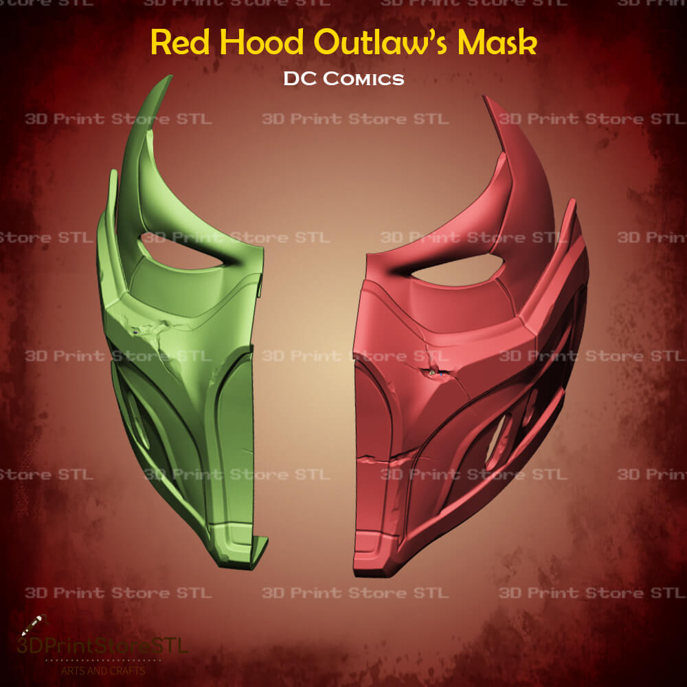 Red Hood Outlaw Mask Cosplay DC Comics 3D Print Model STL File 3DPrintStoreSTL