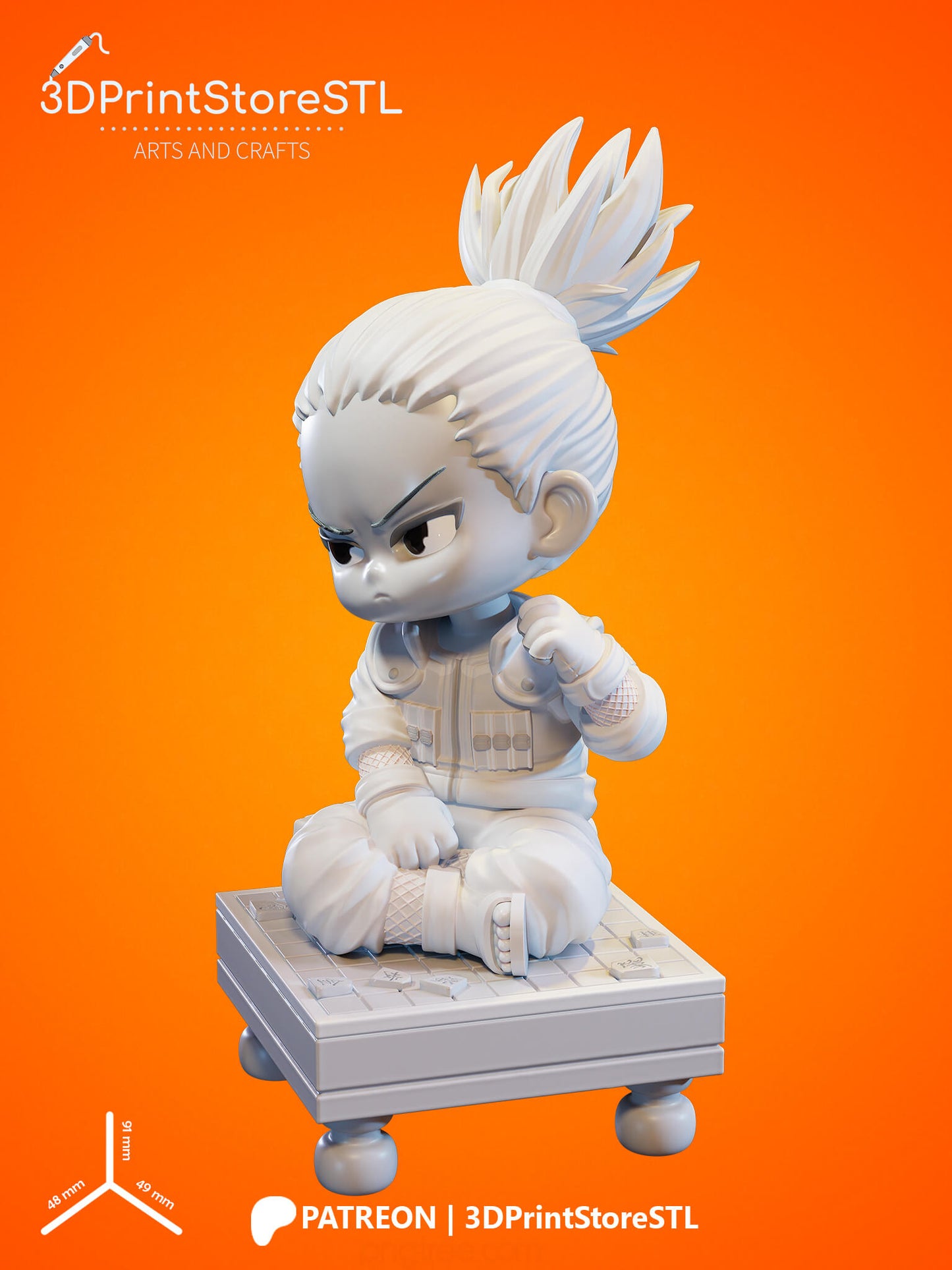 Shikamaru Chibi From Naruto 3D Print Model STL File 3DPrintStoreSTL