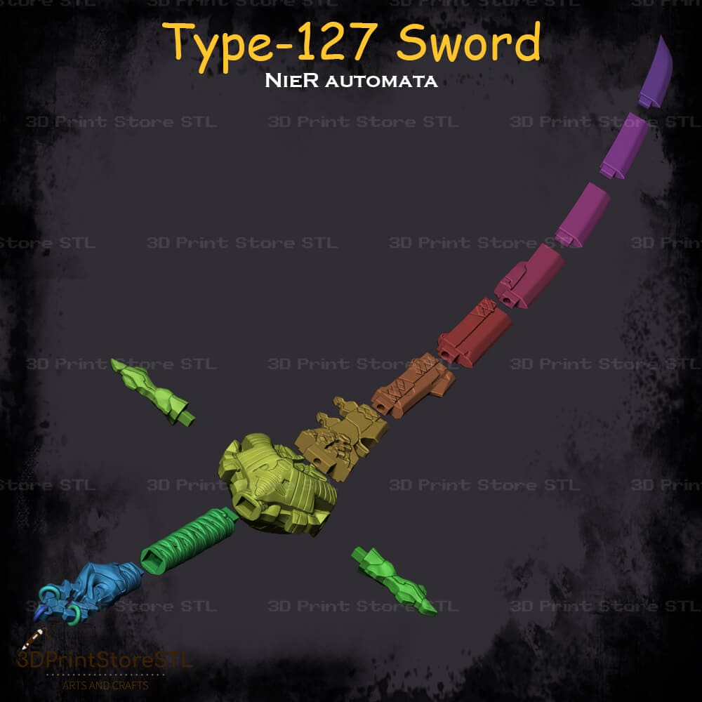 Type-127 Sword Cosplay NieR Automata 3D Print Model STL File 3DPrintStoreSTL