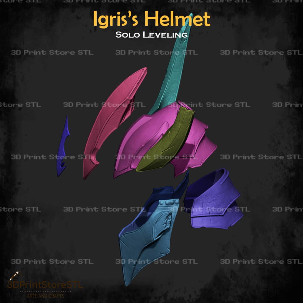 Igris Helmet Cosplay Solo Leveling 3D Print Model STL File 3DPrintStoreSTL