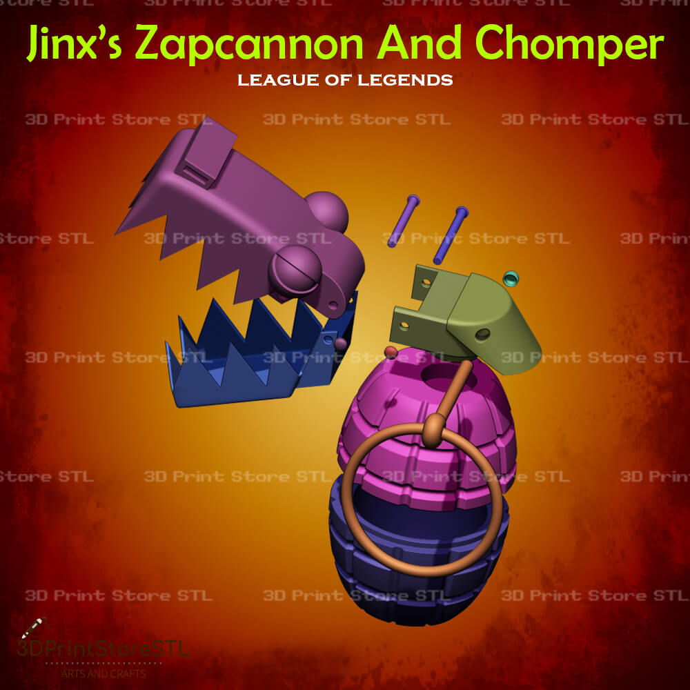 Zapcannon Cosplay League of Legends 3D Print Model STL File 3DPrintStoreSTL