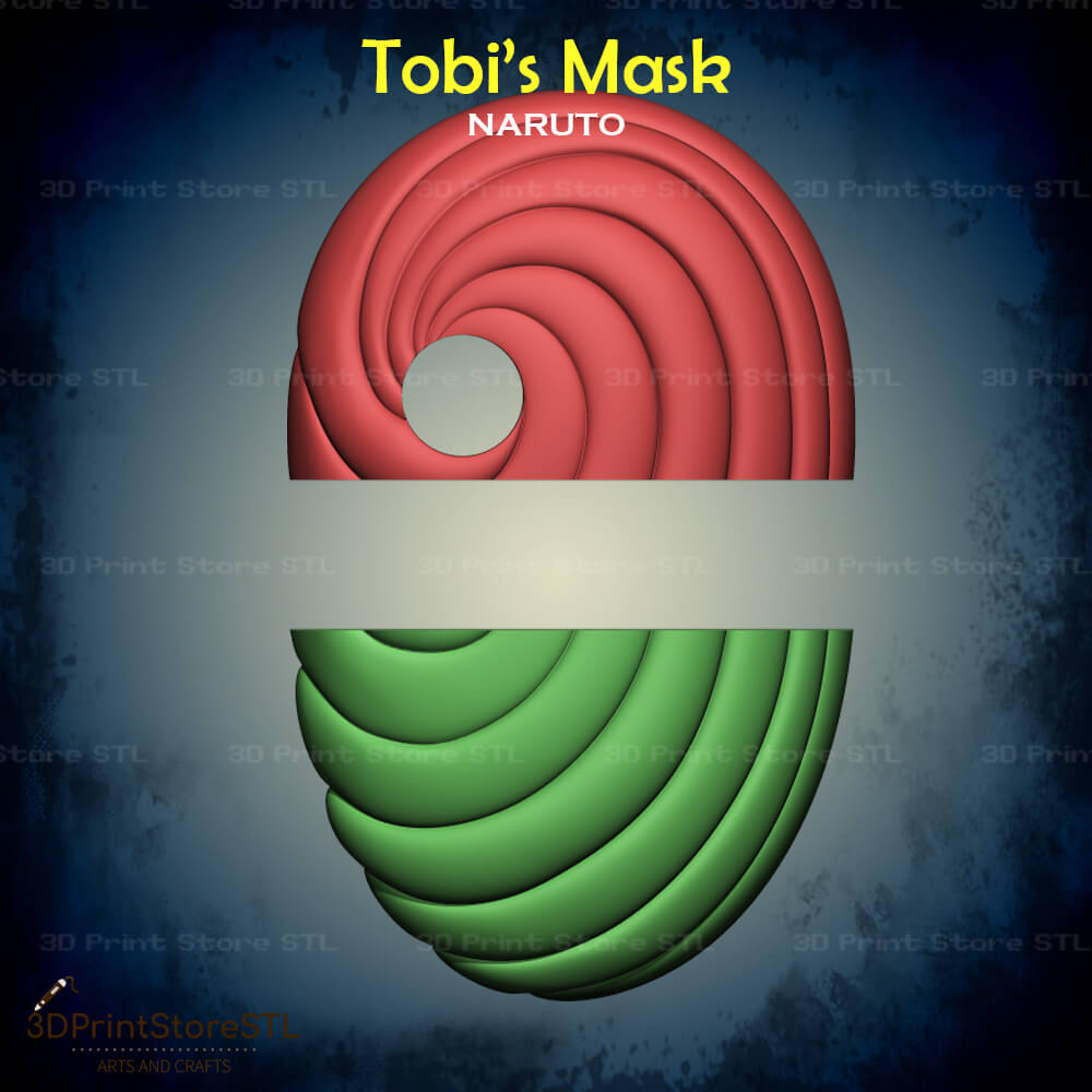 Tobi Mask Cosplay Naruto Shippuden 3D Print Model STL File 3DPrintStoreSTL