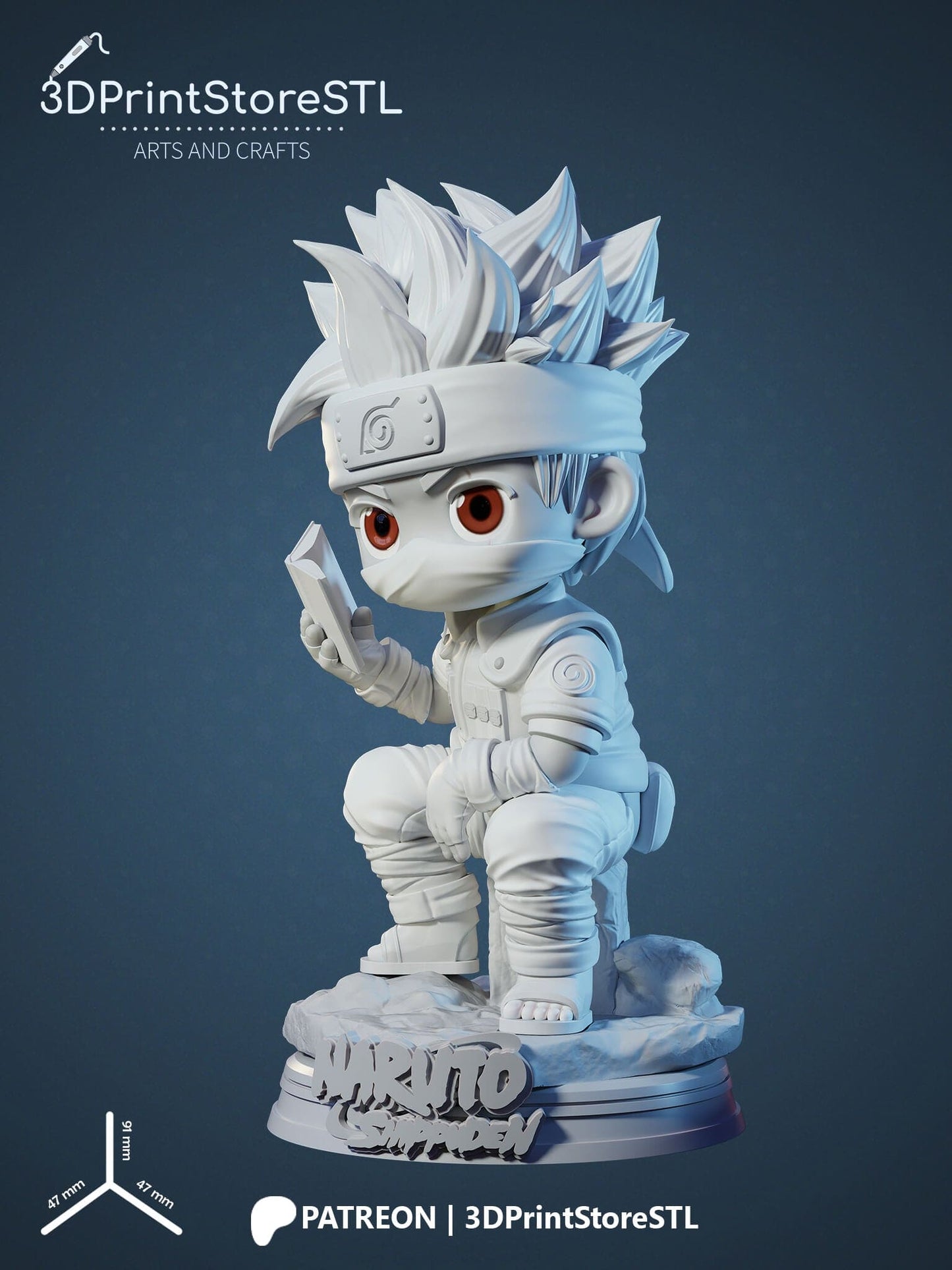 Kakashi Chibi 3D Print Model STL File 3DPrintStoreSTL