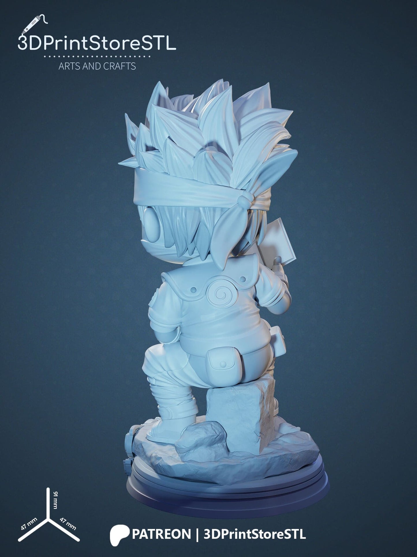 Kakashi Chibi 3D Print Model STL File 3DPrintStoreSTL