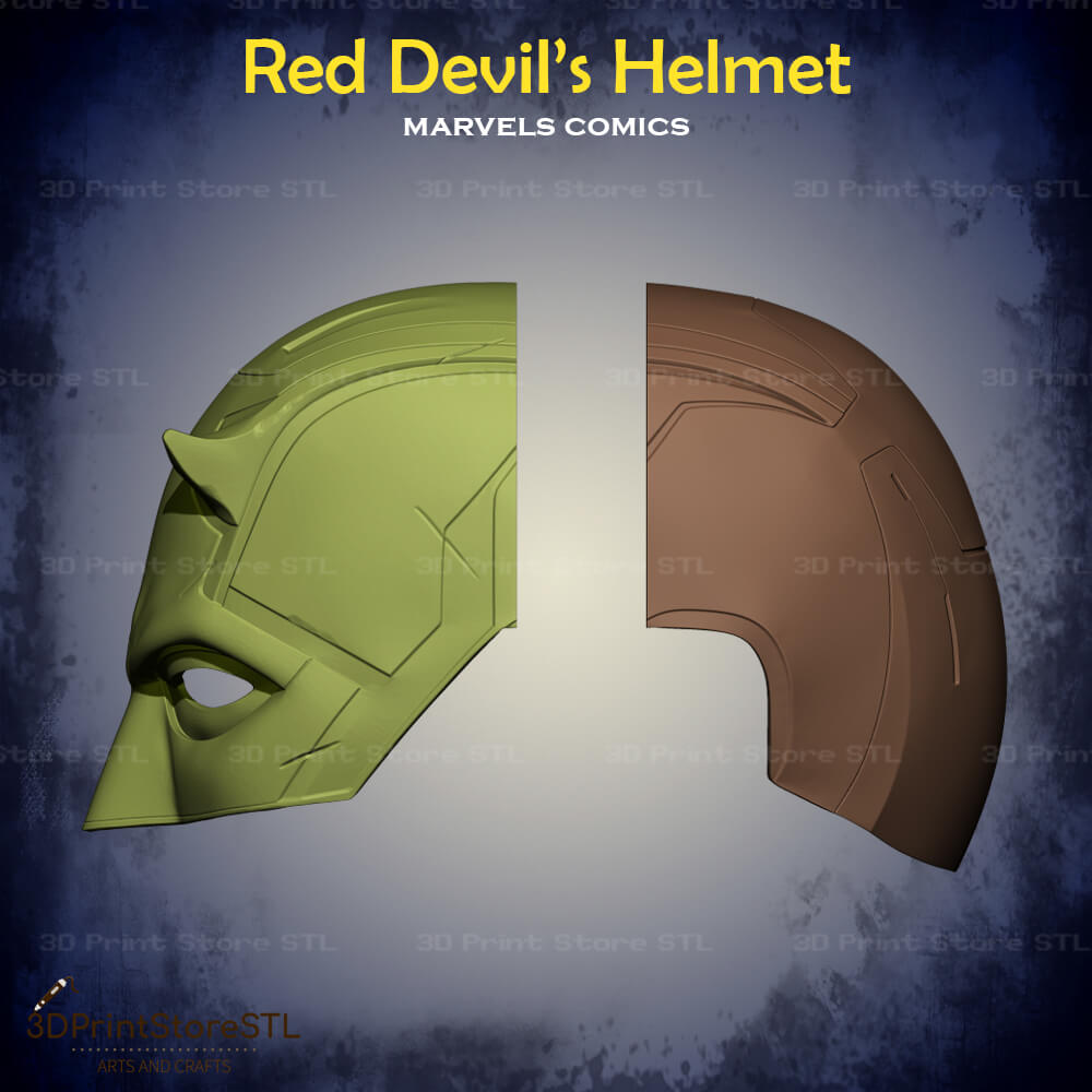 Red Devil Helmet Cosplay Marvel Comics 3D Print Model STL File 3DPrintStoreSTL
