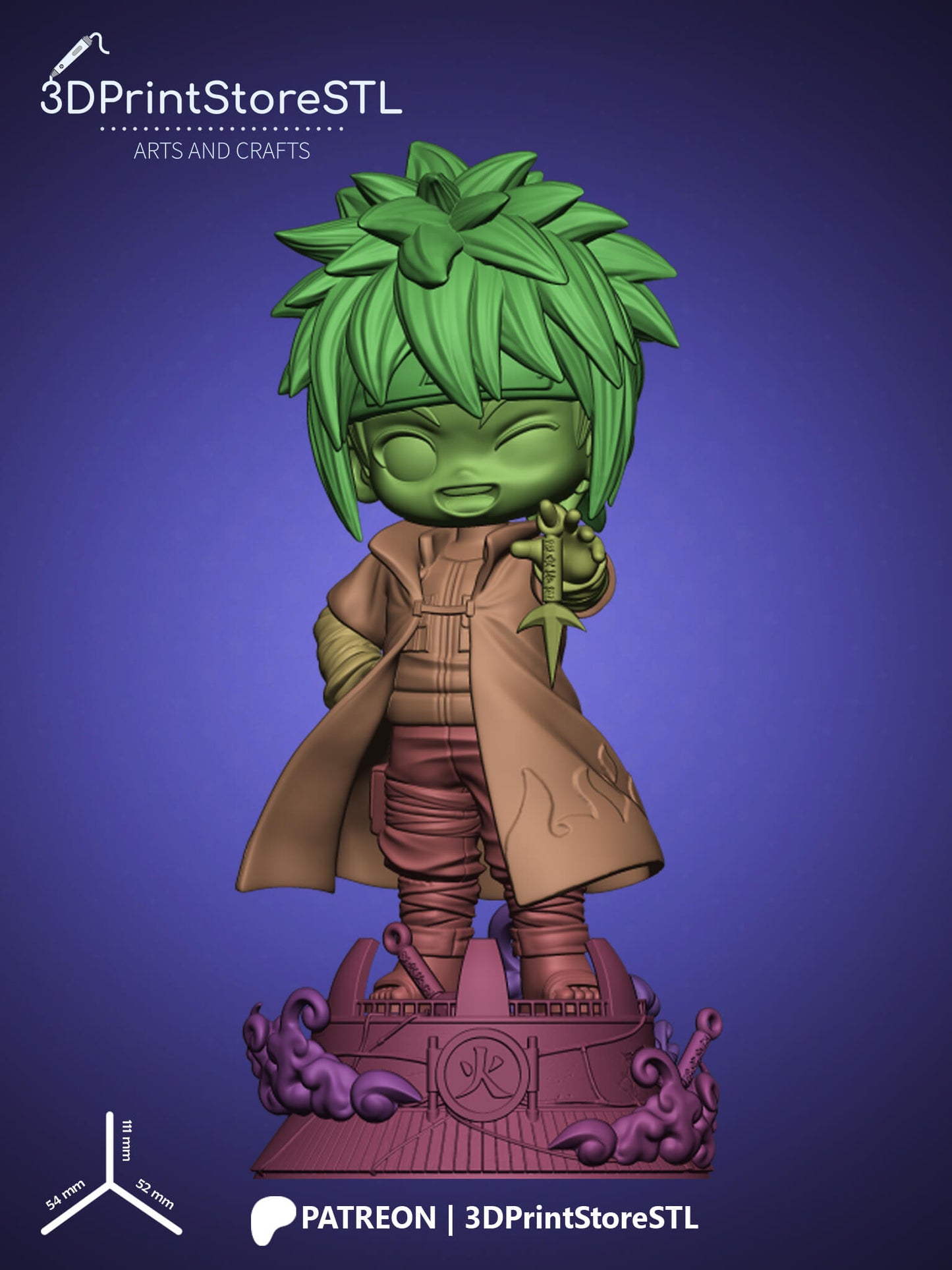 Namikaze Minato Chibi 3D Print Model STL File 3DPrintStoreSTL