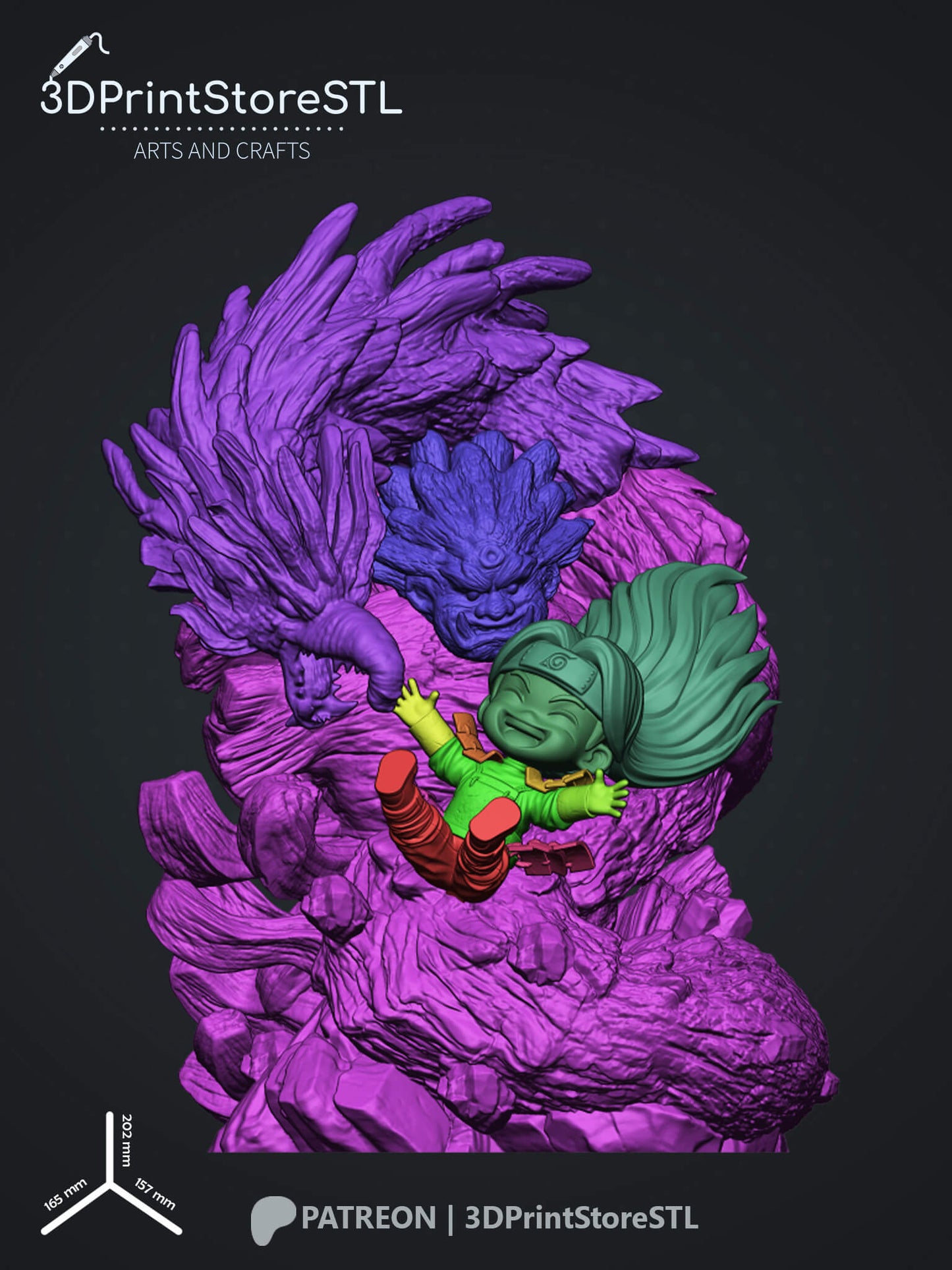 Hashirama Chibi From Naruto 3D Print Model STL File 3DPrintStoreSTL
