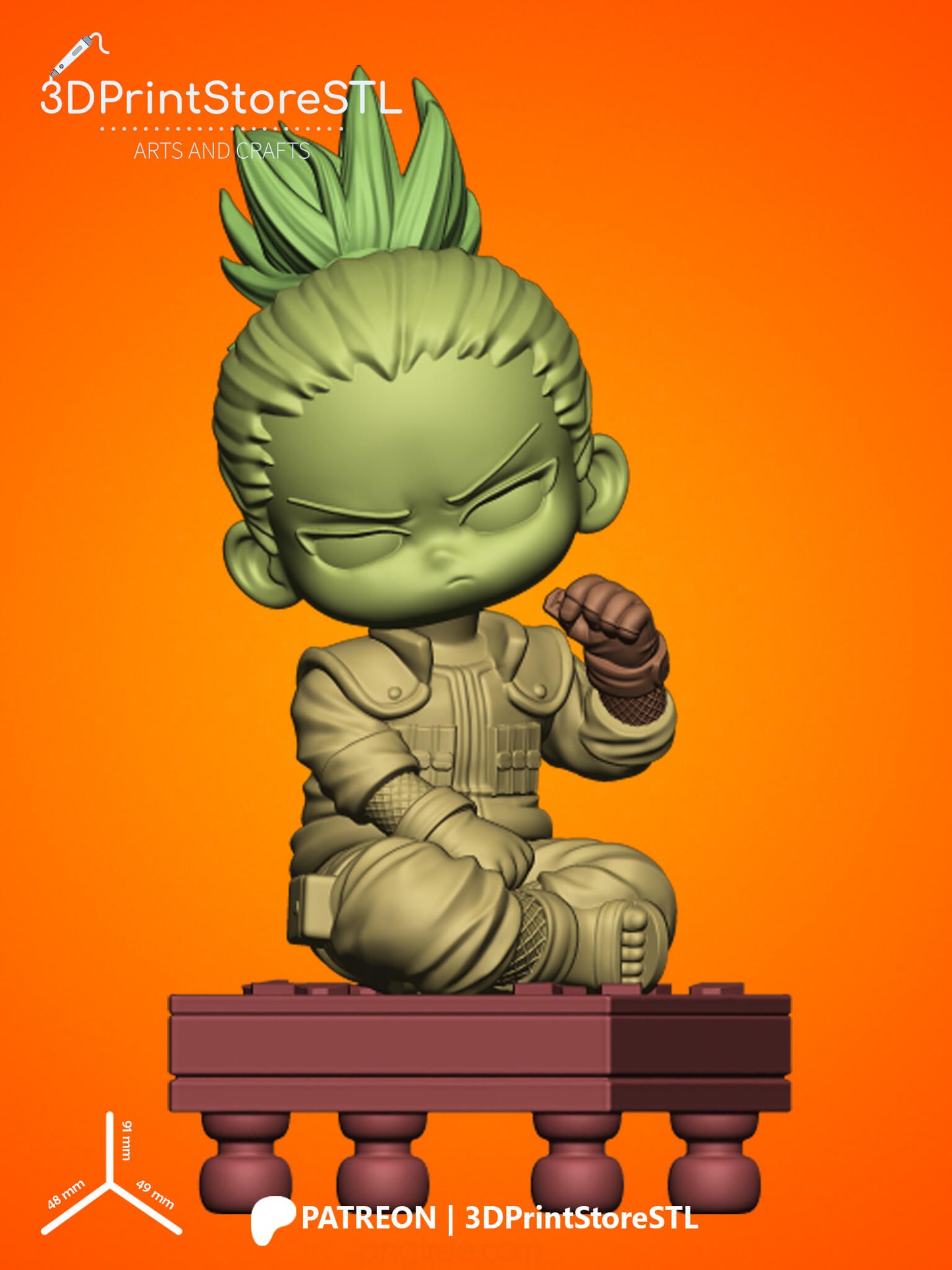 Shikamaru Chibi From Naruto 3D Print Model STL File 3DPrintStoreSTL