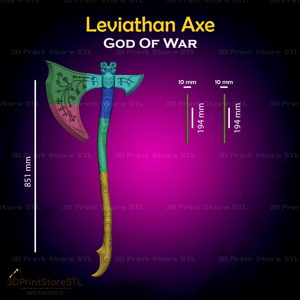 Leviathan Axe STL File for God of War Cosplay and 3D Print Model