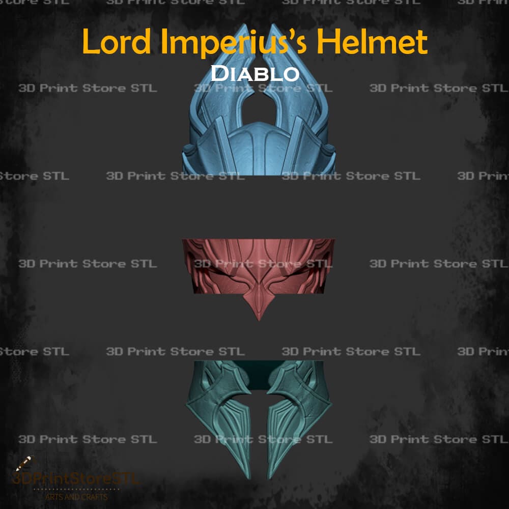 Lord Imperius Helmet STL File for Diablo Cosplay and 3D Print Model