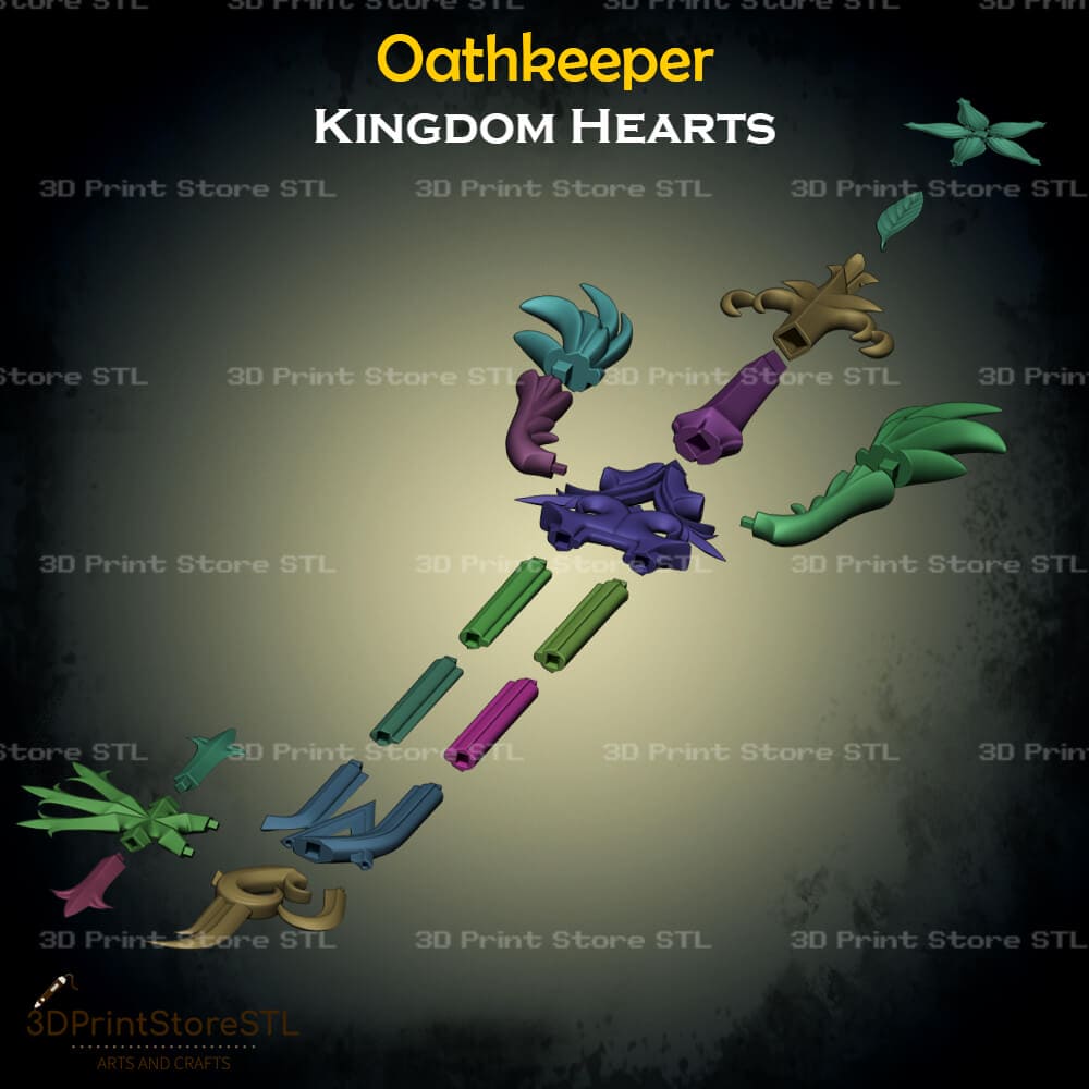 Oathkeeper STL File for Kingdom Hearts Cosplay and 3D Print Model