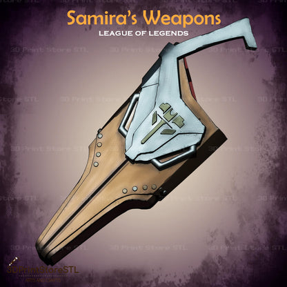 Samira Weapon Cosplay League of Legends 3D Print Model STL File 3DPrintStoreSTL