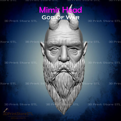 Mimir Head Cosplay God of War 3D Print Model STL File 3DPrintStoreSTL