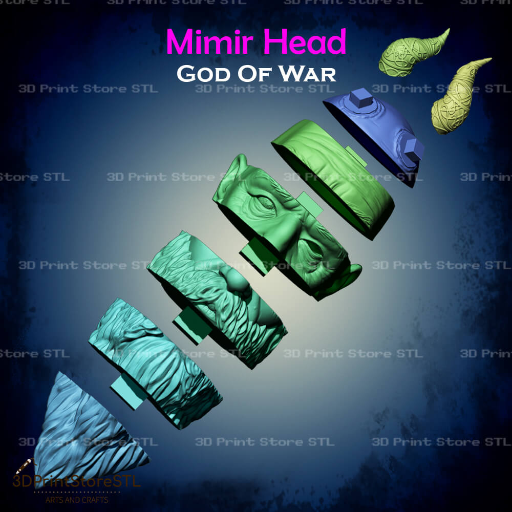 Mimir Head Cosplay God of War 3D Print Model STL File 3DPrintStoreSTL