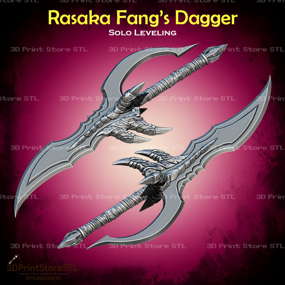 Rasaka Fang Dagger Cosplay Solo Leveling 3D Print Model STL File 3DPrintStoreSTL