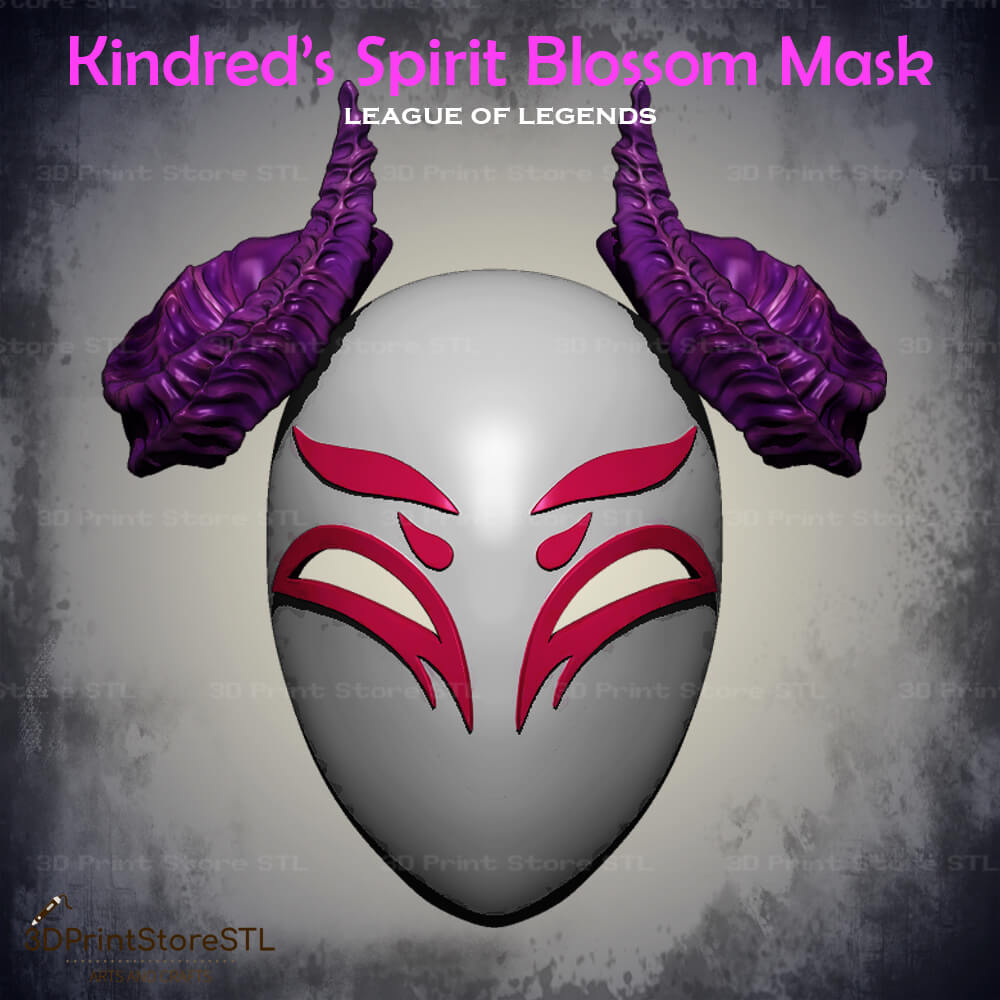 Kindred Mask Spirit Blossom Skin Cosplay League of Legends 3D Print Model STL File 3DPrintStoreSTL