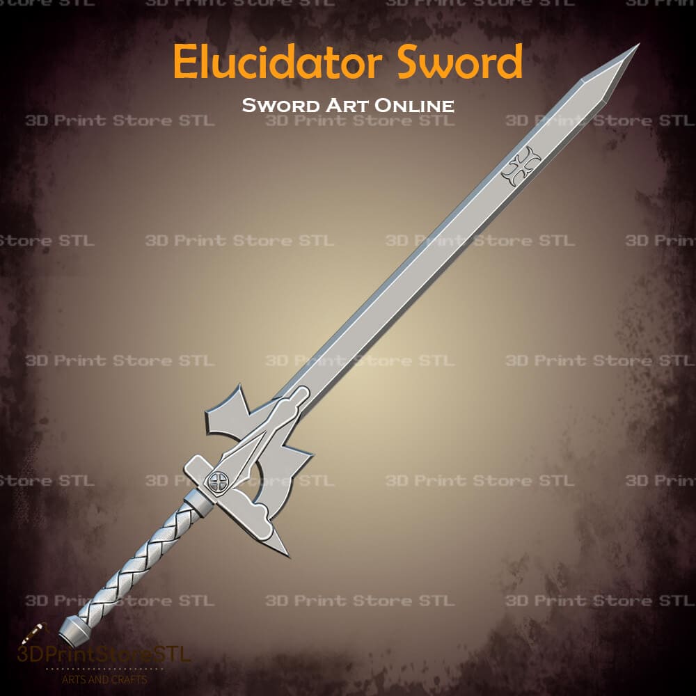 Elucidator Sword Cosplay Sword Art Online 3D Print Model STL File 3DPrintStoreSTL