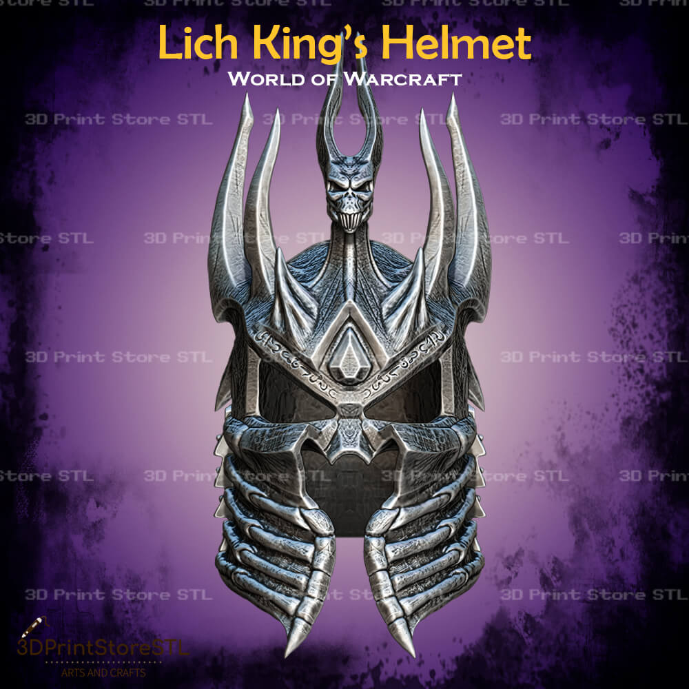 Lich King Helmet Cosplay World Of Warcraft 3D Print Model STL File 3DPrintStoreSTL