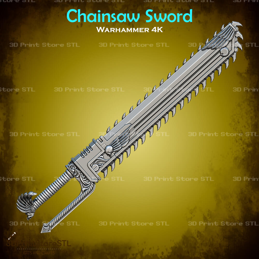 Chainsaw Sword Cosplay Warhammer 40K 3D Print Model STL File 3DPrintStoreSTL