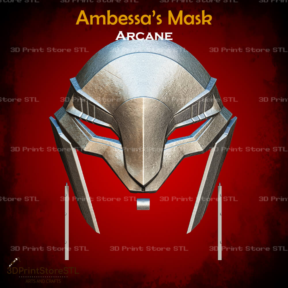 Ambessa Mask Cosplay Arcane 3D Print Model STL File 3DPrintStoreSTL