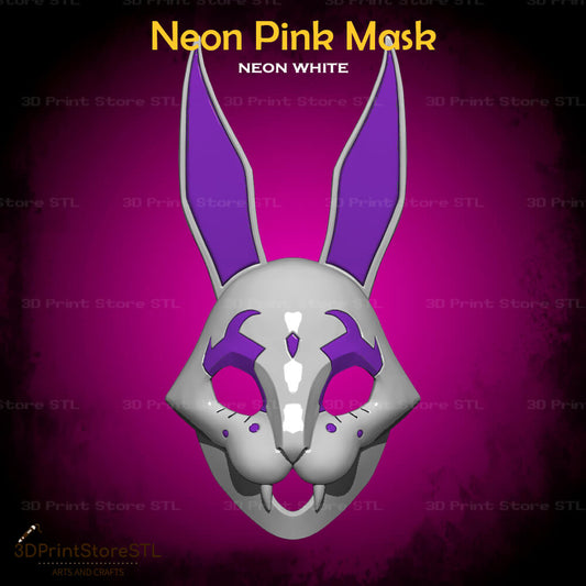 Pink Mask Cosplay Neon White Game 3D Print Model STL File 3DPrintStoreSTL