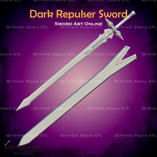 Dark Repulser Sword Cosplay Sword Art Online 3D Print Model STL File 3DPrintStoreSTL