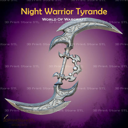 Night Warrior Tyrande Weapon Cosplay World Of Warcraft 3D Print Model STL File 3DPrintStoreSTL