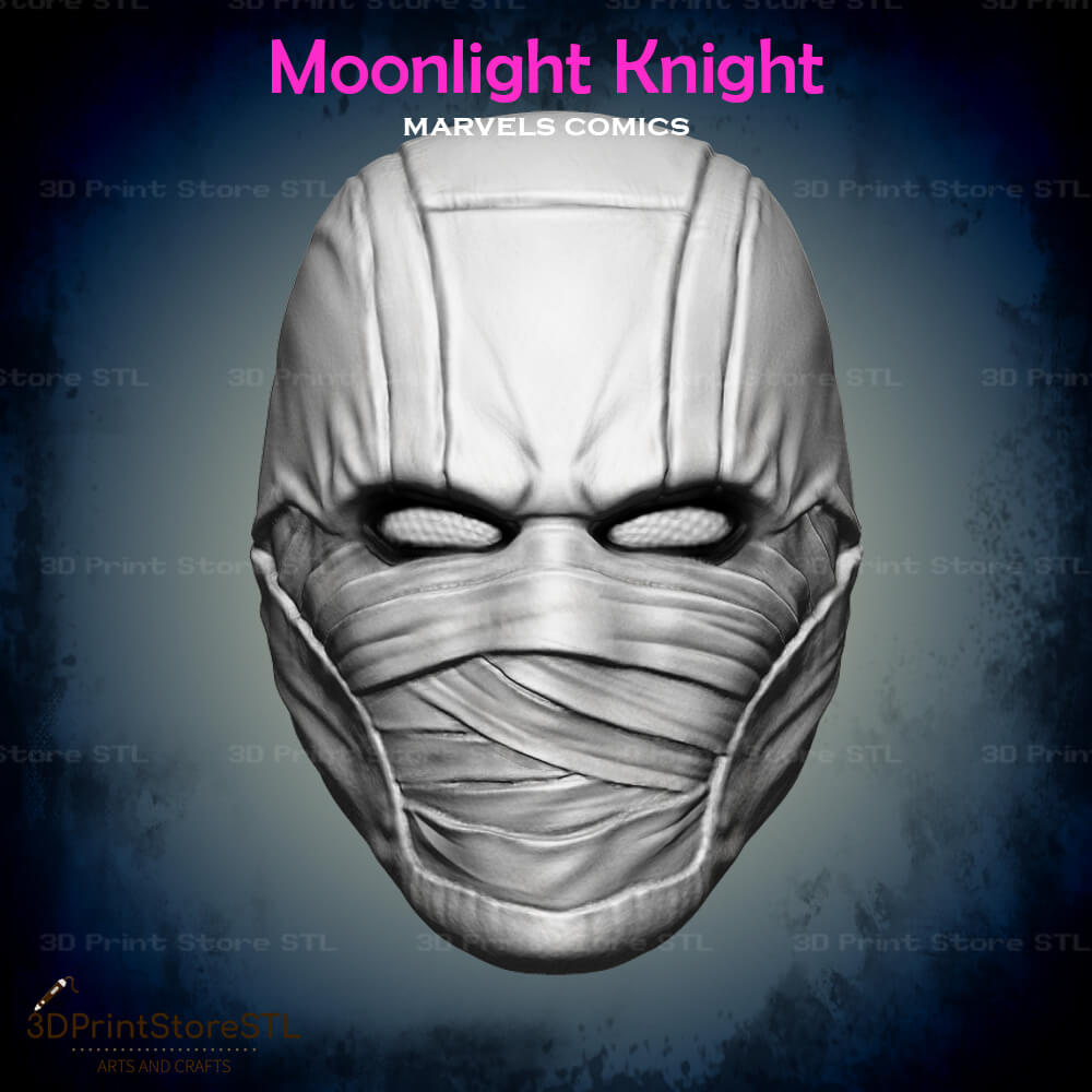 Moonlight Knight Mask Cosplay Marvel Comics 3D Print Model STL File 3DPrintStoreSTL