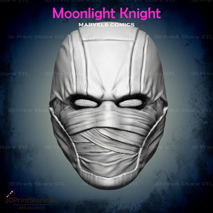 Moonlight Knight Mask Cosplay Marvel Comics 3D Print Model STL File 3DPrintStoreSTL