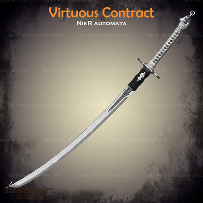 Virtuous Contract Sword Cosplay NieR Automata 3D Print Model STL File 3DPrintStoreSTL