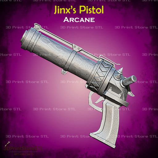 Jinx Pistol Cosplay Arcane 3D Print Model STL File 3DPrintStoreSTL