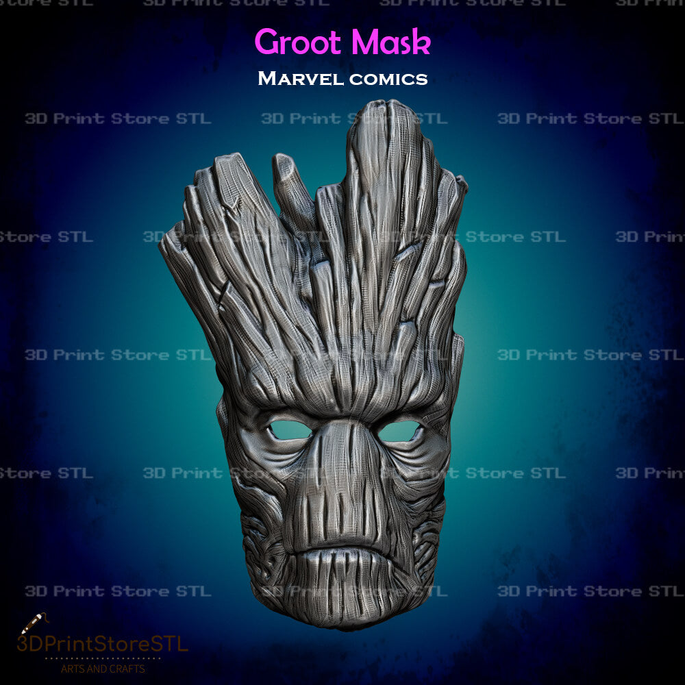 Groot Mask Cosplay Marvel Comics 3D Print Model STL File 3DPrintStoreSTL