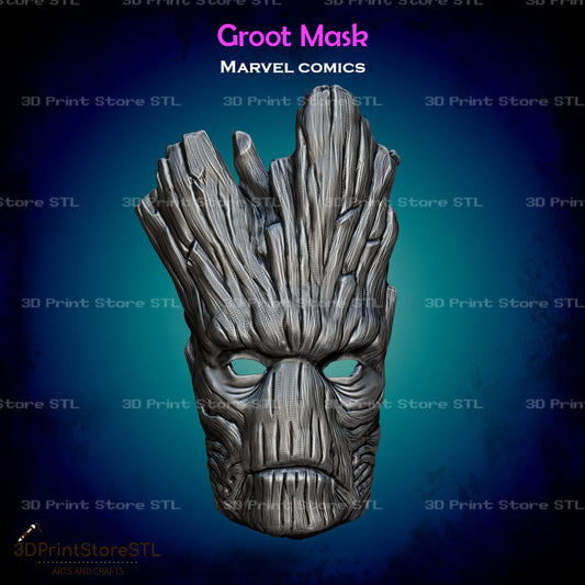 Groot Mask Cosplay Marvel Comics 3D Print Model STL File 3DPrintStoreSTL