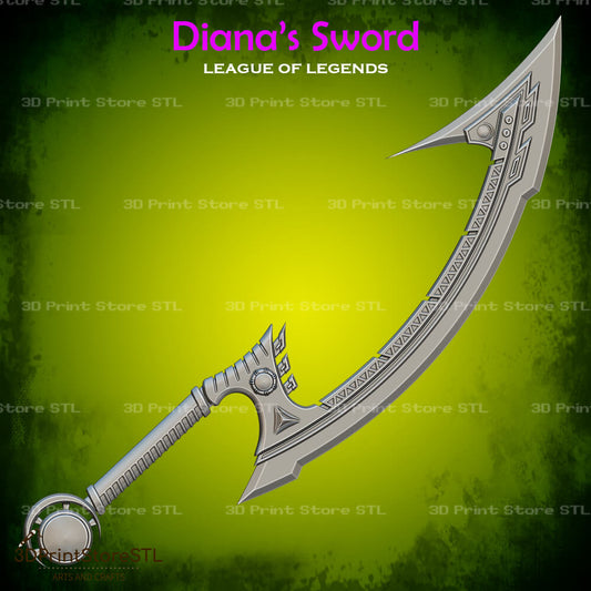 Diana Sword Cosplay League of Legends 3D Print Model STL File 3DPrintStoreSTL