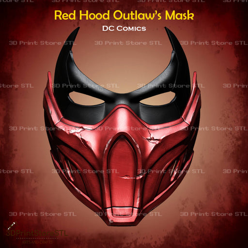 Red Hood Outlaw Mask Cosplay DC Comics 3D Print Model STL File 3DPrintStoreSTL