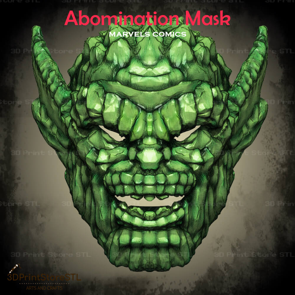 Abomination Mask Cosplay Marvel Comics 3D Print Model STL File 3DPrintStoreSTL