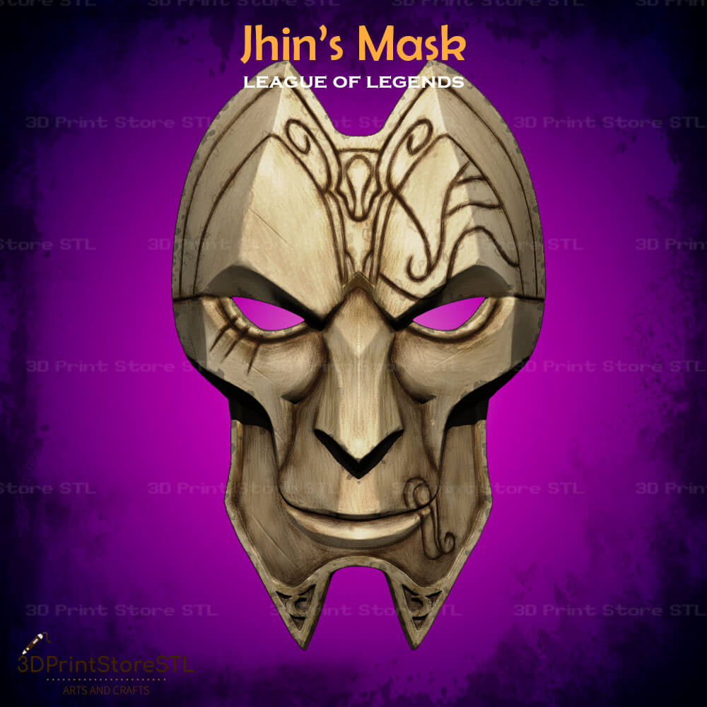 Jhin Mask Cosplay League Of Legends 3D Print Model STL File 3DPrintStoreSTL