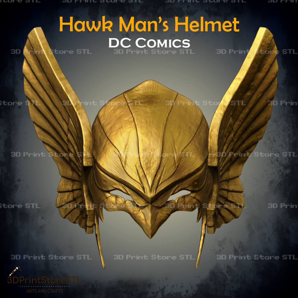 Hawkman Helmet Cosplay DC Comics 3D Print Model STL File 3DPrintStoreSTL