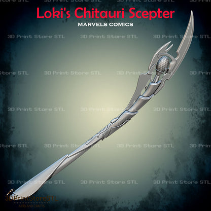 Loki Chitauri Scepter Cosplay Marvel Comics 3D Print Model STL File 3DPrintStoreSTL