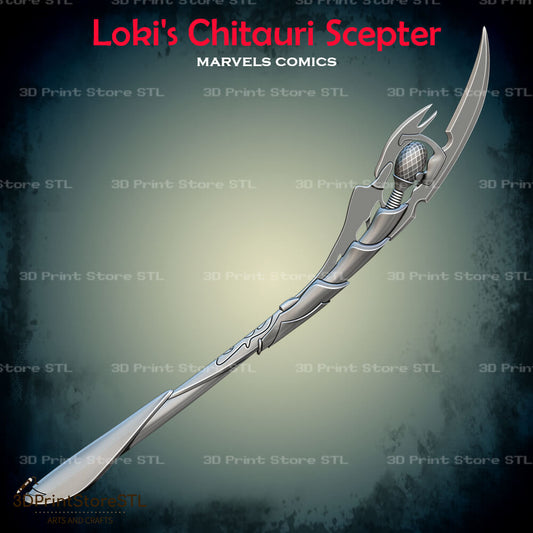 Loki Chitauri Scepter Cosplay Marvel Comics 3D Print Model STL File 3DPrintStoreSTL